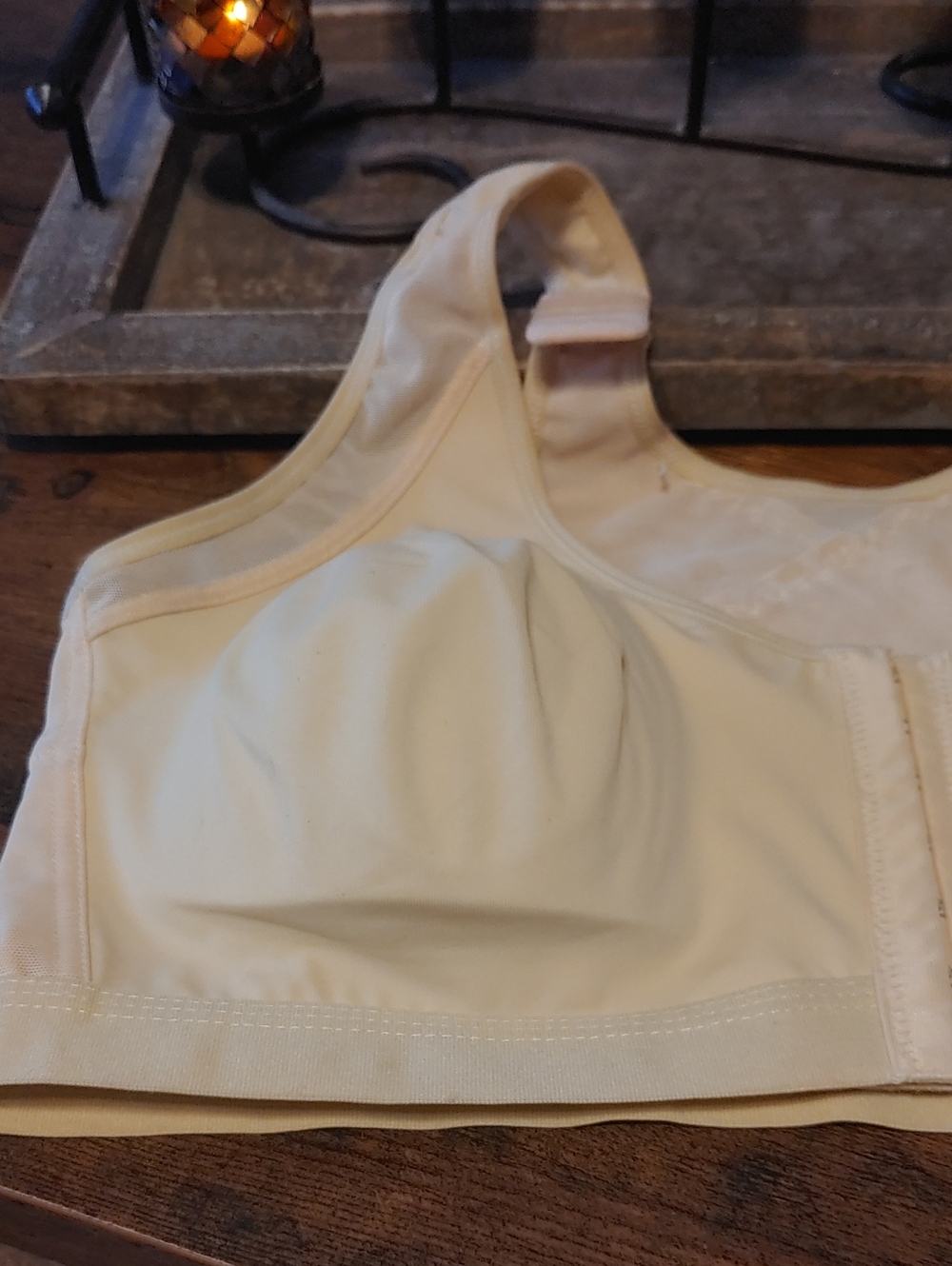 NWT 2X Embraced Front Closure Beige Unpadded Wirefree Posture Bra - Picture 3 of 11